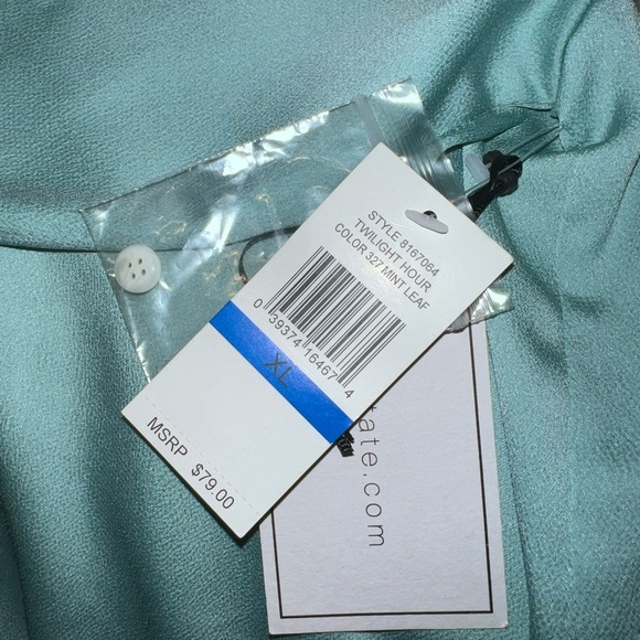 New 1. State Women's Cold Shoulder - Twilight Hour Mint Leaf blouse Sz XL NWT - Picture 4 of 5